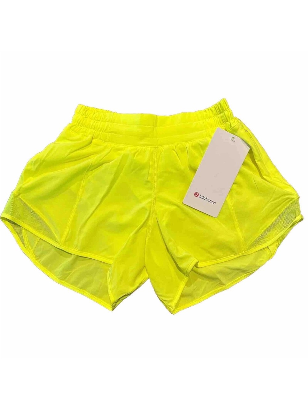 lululemon athletica Women's Neon Yellow Hotty Hot LR 4” Lined shorts